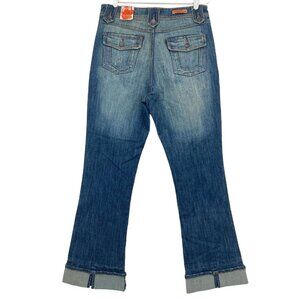 NWT Apollo Women's Distressed Wide Leg Blue Denim Jeans Sz 15/16 Stretch Pockets